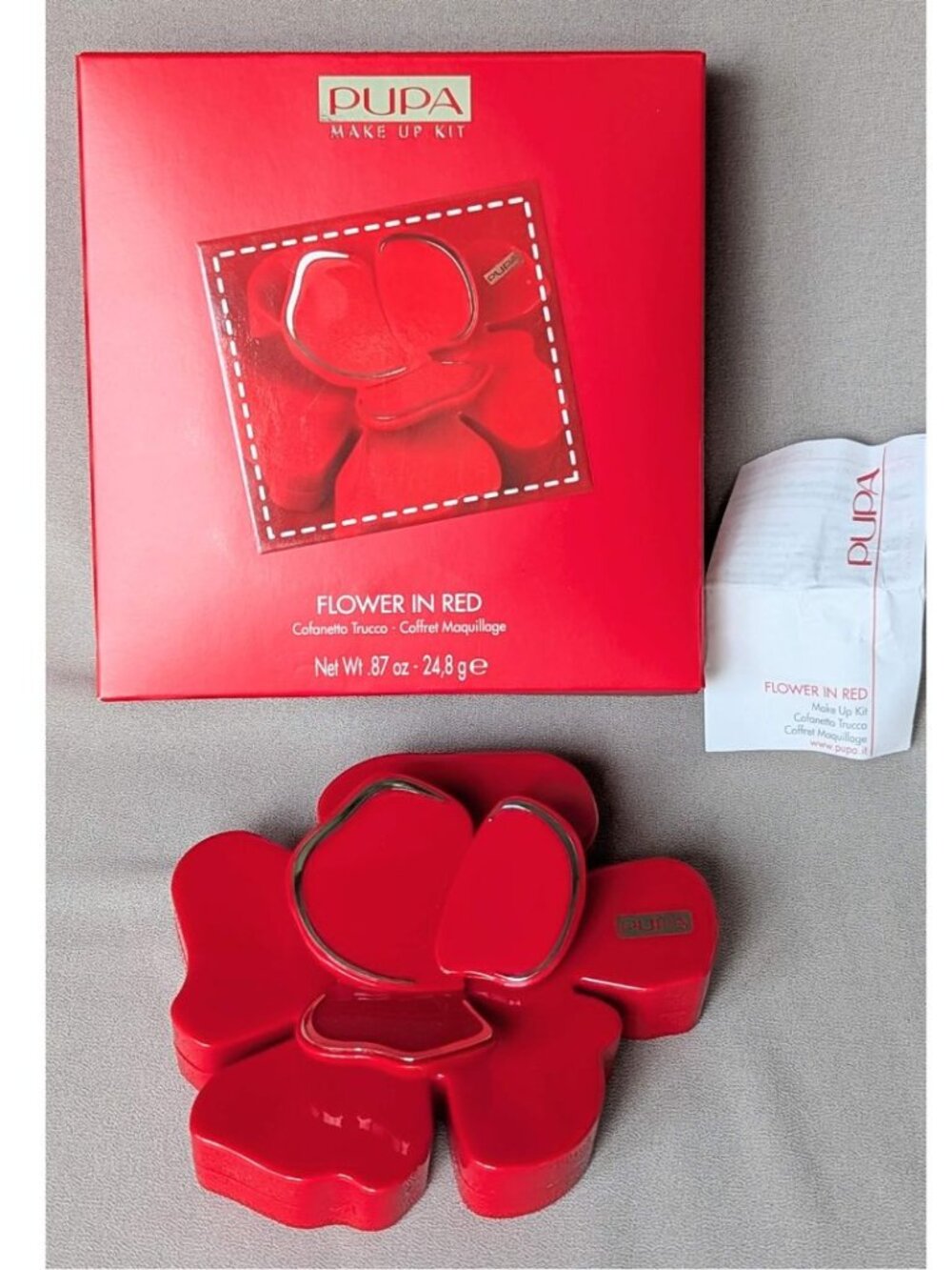 Vintage PUPA Make Up Kit "Flower In Red" Made in Italy Unused